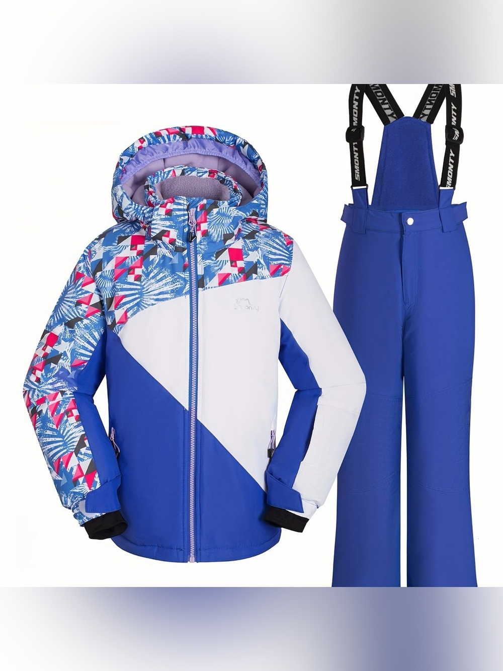 Girls' Blue & White Snow Suit - Picture 3 of 4